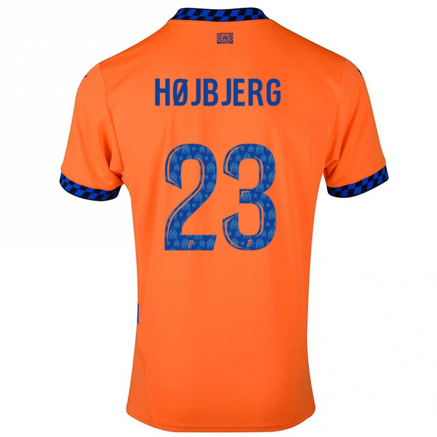 Niño Fútbol Camiseta Pierre Emile Hojbjerg #23 Naranja Azul Oscuro Equipación Tercera 2024/25