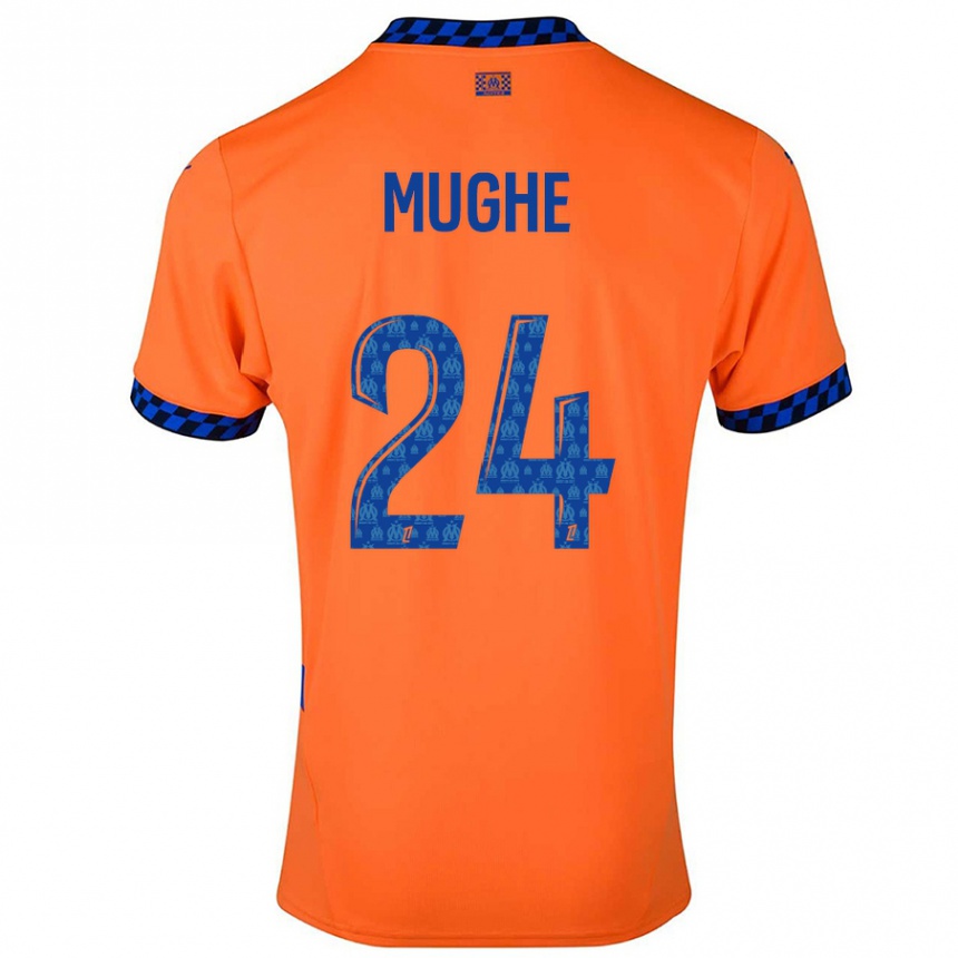 Niño Fútbol Camiseta François Mughe #24 Naranja Azul Oscuro Equipación Tercera 2024/25