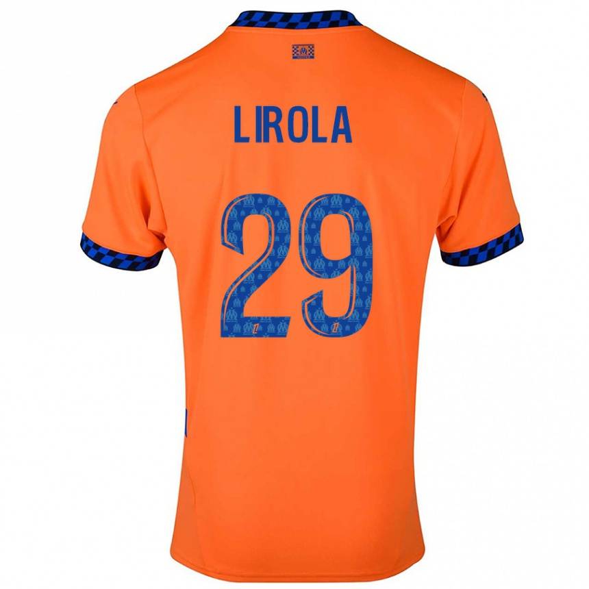 Niño Fútbol Camiseta Pol Lirola #29 Naranja Azul Oscuro Equipación Tercera 2024/25