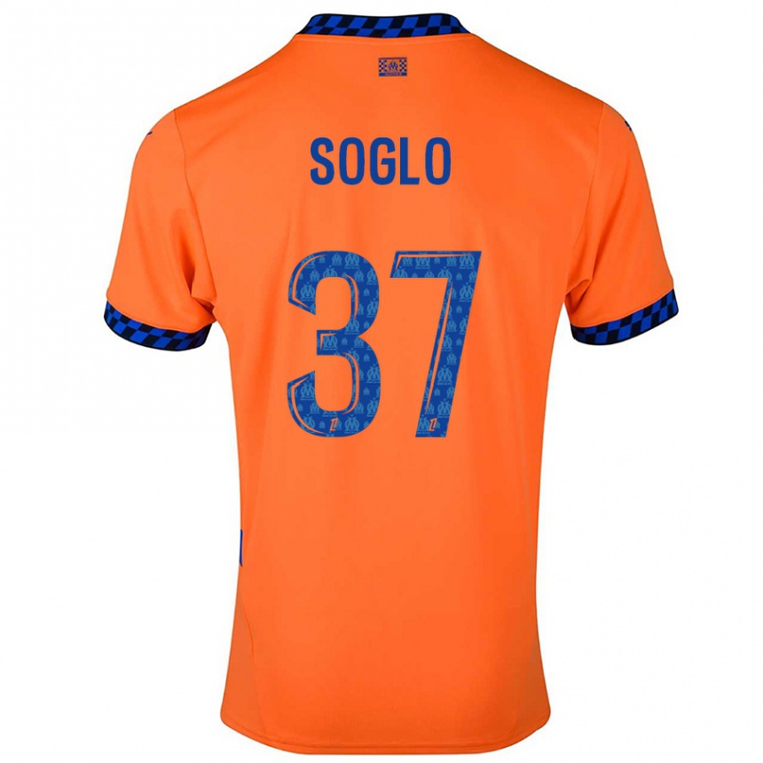 Niño Fútbol Camiseta Emran Soglo #37 Naranja Azul Oscuro Equipación Tercera 2024/25