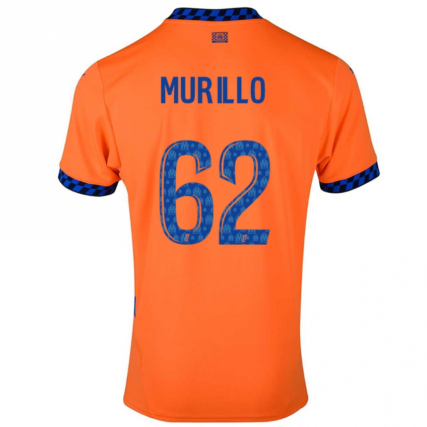 Niño Fútbol Camiseta Amir Murillo #62 Naranja Azul Oscuro Equipación Tercera 2024/25