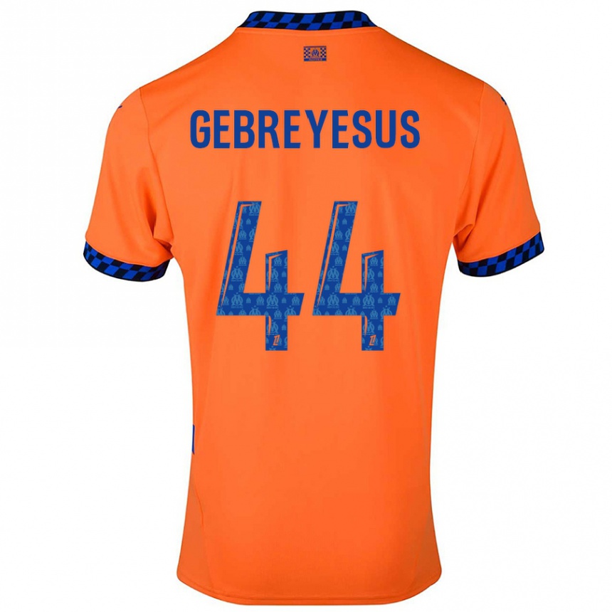 Niño Fútbol Camiseta Esey Gebreyesus #44 Naranja Azul Oscuro Equipación Tercera 2024/25