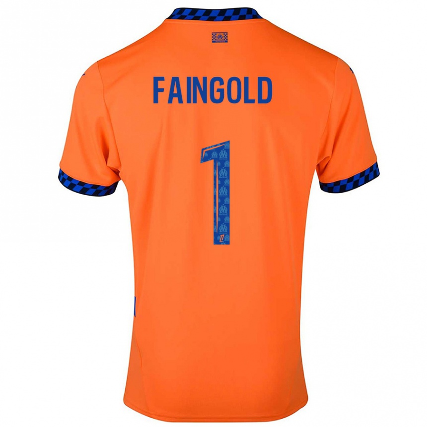 Niño Fútbol Camiseta Abbie Faingold #1 Naranja Azul Oscuro Equipación Tercera 2024/25