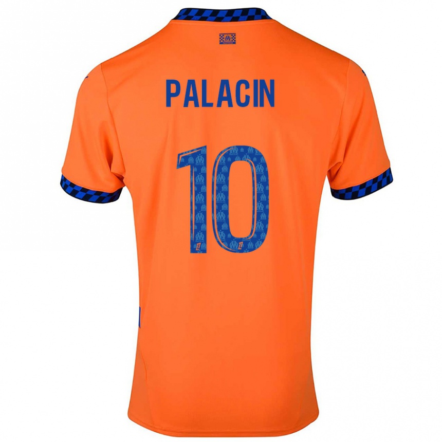 Niño Fútbol Camiseta Sara Palacin #10 Naranja Azul Oscuro Equipación Tercera 2024/25