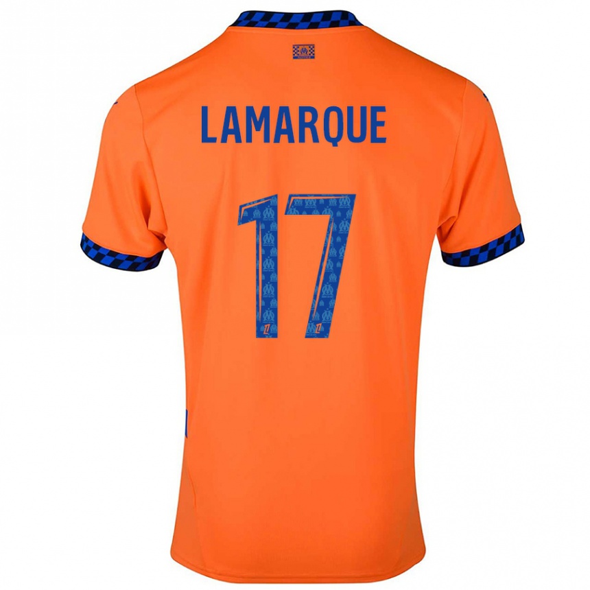 Niño Fútbol Camiseta Alais Lamarque #17 Naranja Azul Oscuro Equipación Tercera 2024/25