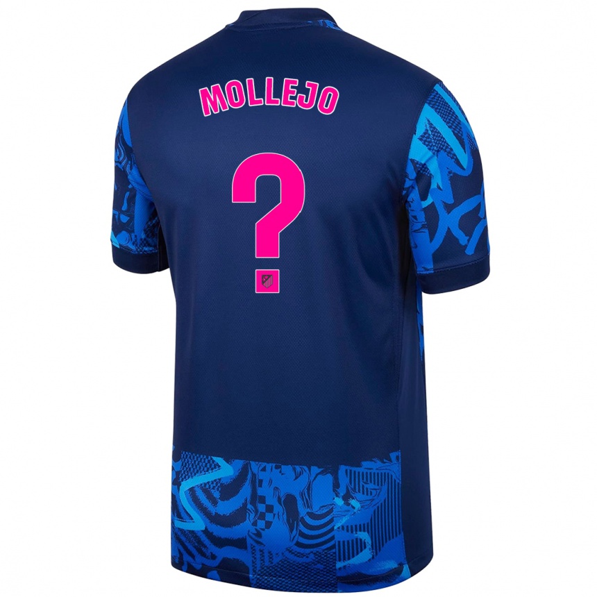 Niño Fútbol Camiseta Victor Mollejo #0 Azul Real Equipación Tercera 2024/25