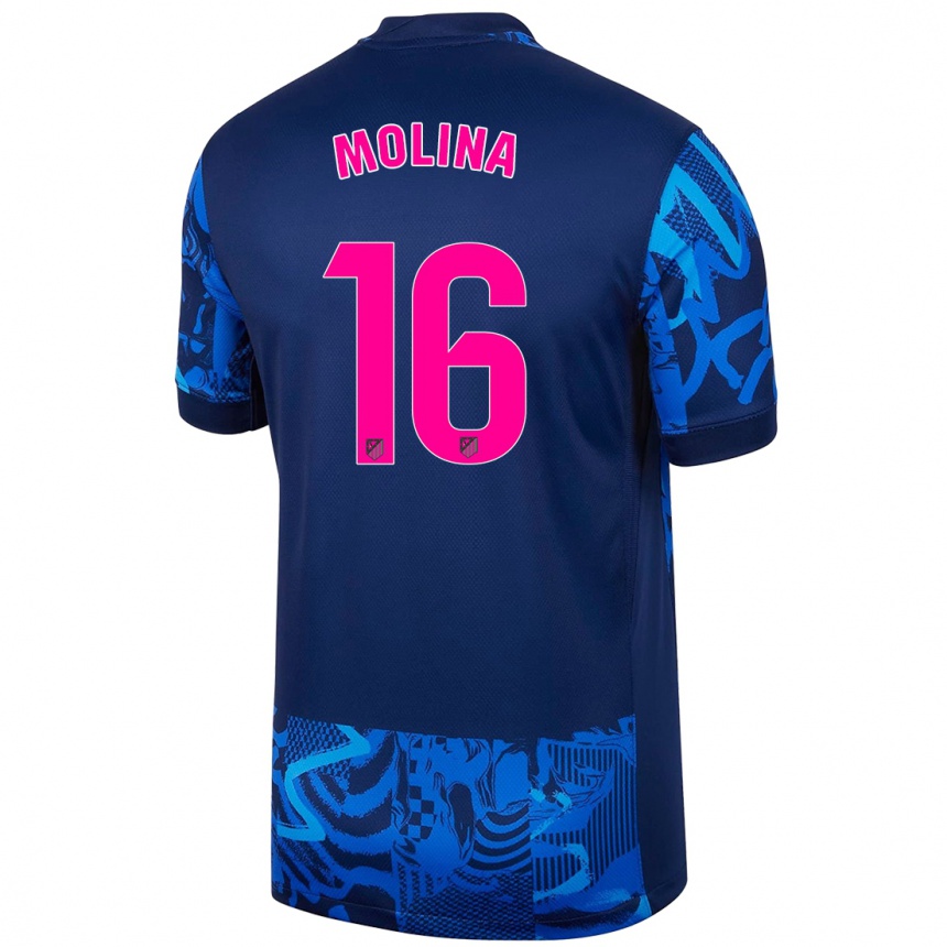 Niño Fútbol Camiseta Nahuel Molina #16 Azul Real Equipación Tercera 2024/25