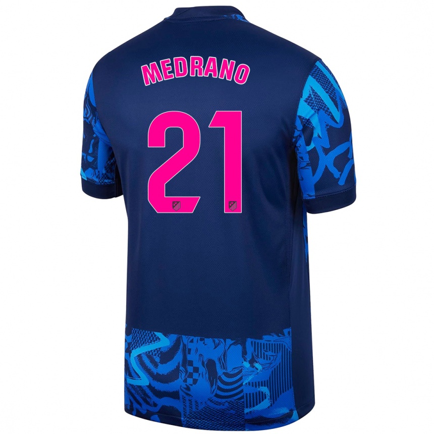 Niño Fútbol Camiseta Fernando Medrano #21 Azul Real Equipación Tercera 2024/25