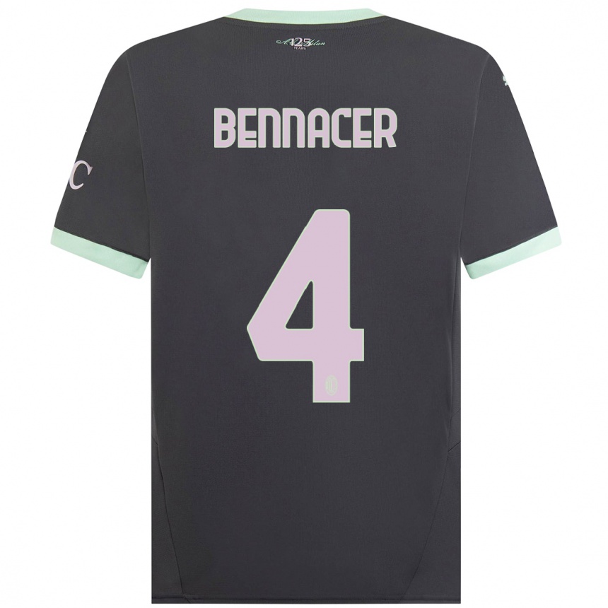 Niño Fútbol Camiseta Ismael Bennacer #4 Gris Equipación Tercera 2024/25