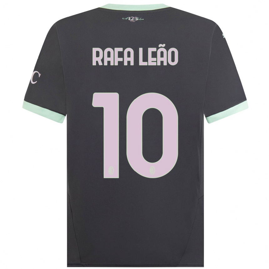 Niño Fútbol Camiseta Rafael Leao #10 Gris Equipación Tercera 2024/25