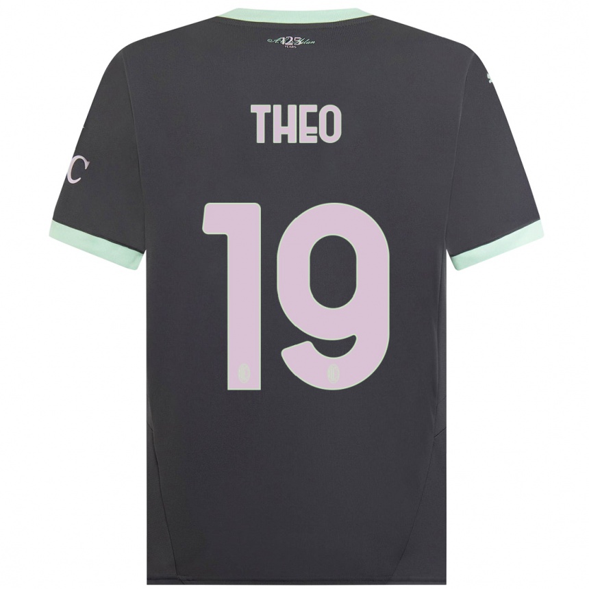 Niño Fútbol Camiseta Theo Hernandez #19 Gris Equipación Tercera 2024/25