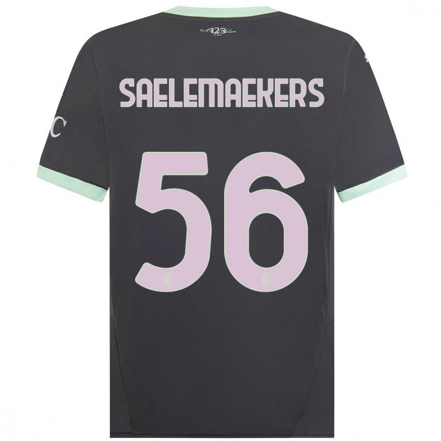 Niño Fútbol Camiseta Alexis Saelemaekers #56 Gris Equipación Tercera 2024/25