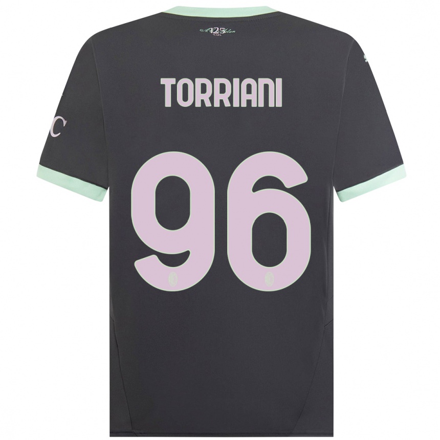 Niño Fútbol Camiseta Lorenzo Torriani #96 Gris Equipación Tercera 2024/25