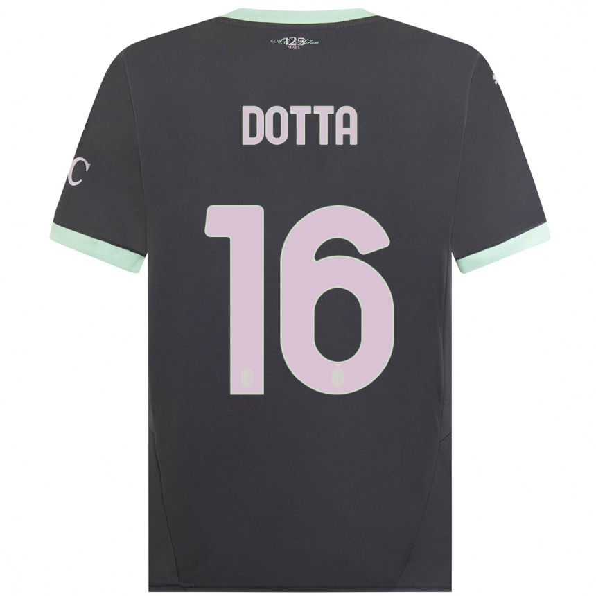 Niño Fútbol Camiseta Cristiano Dotta #16 Gris Equipación Tercera 2024/25