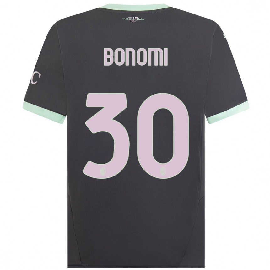 Niño Fútbol Camiseta Alessandro Bonomi #30 Gris Equipación Tercera 2024/25