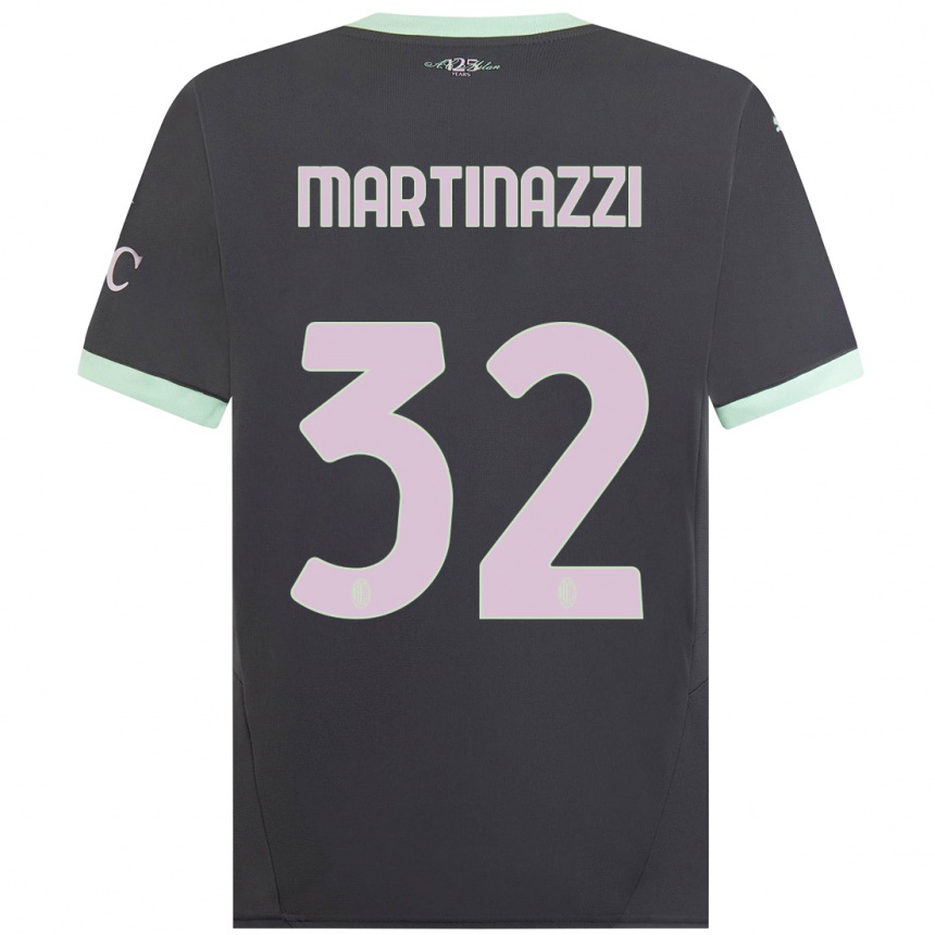 Niño Fútbol Camiseta Luca Martinazzi #32 Gris Equipación Tercera 2024/25