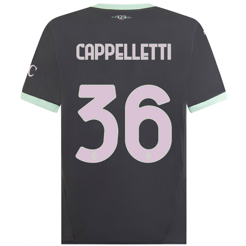 Niño Fútbol Camiseta Mattia Cappelletti #36 Gris Equipación Tercera 2024/25