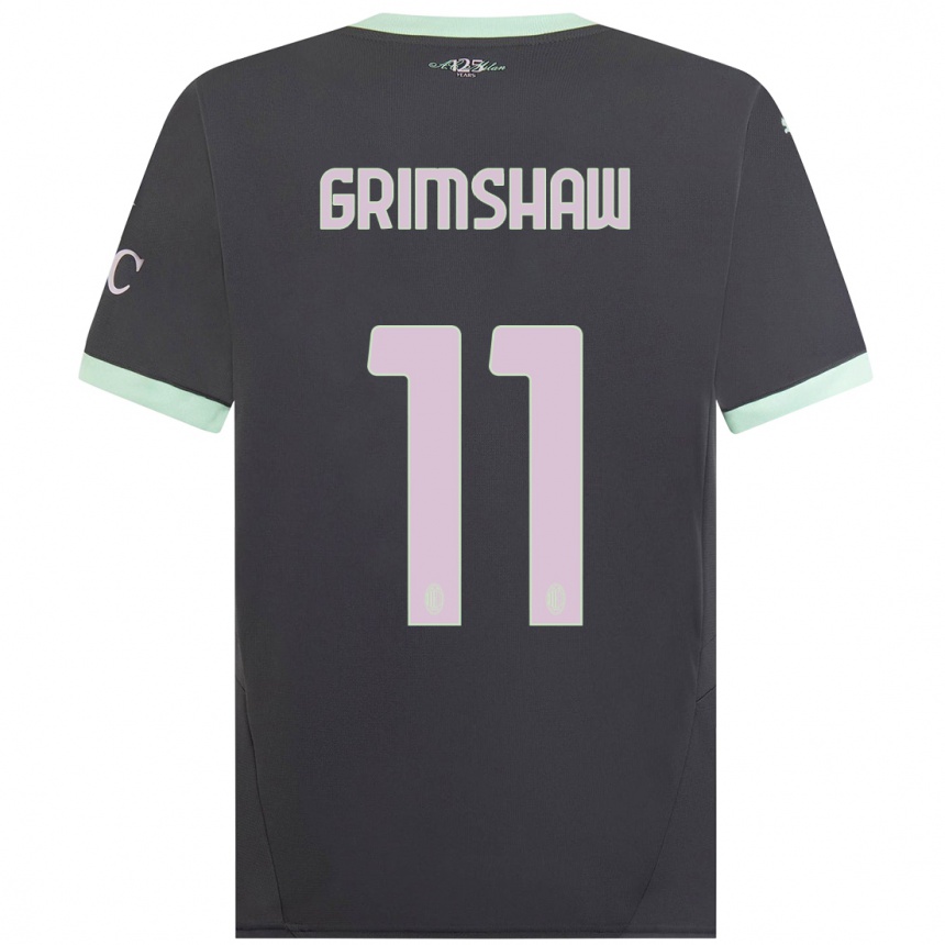 Niño Fútbol Camiseta Christy Grimshaw #11 Gris Equipación Tercera 2024/25