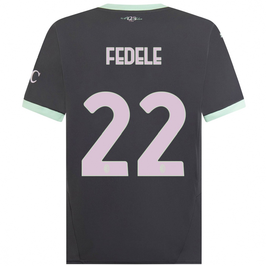 Niño Fútbol Camiseta Noemi Fedele #22 Gris Equipación Tercera 2024/25