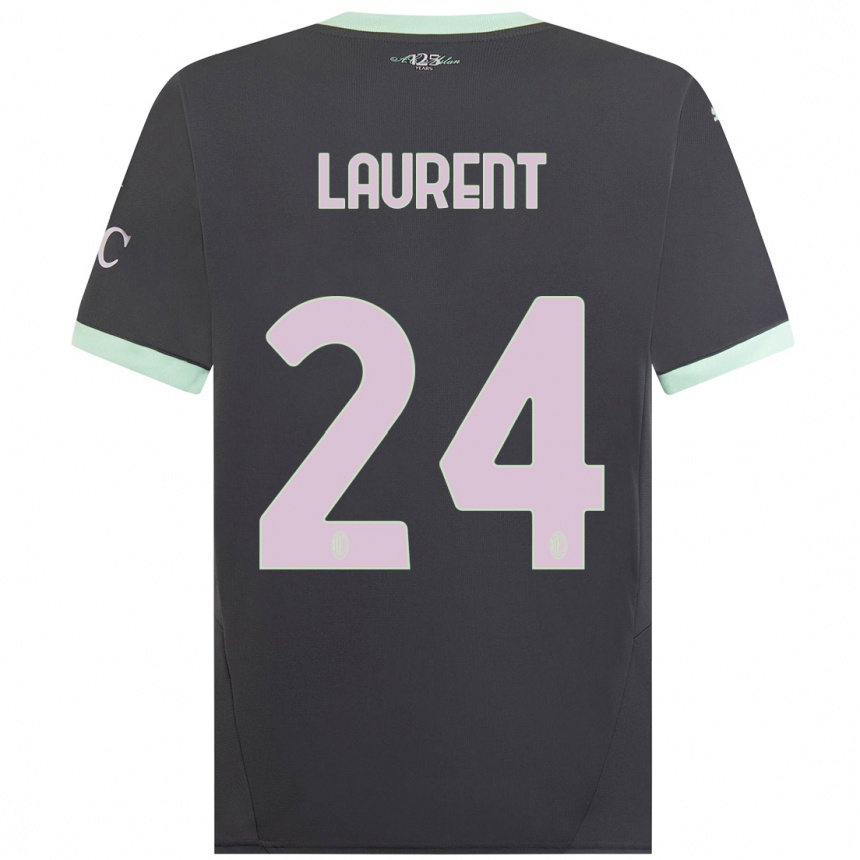 Niño Fútbol Camiseta Emelyne Laurent #24 Gris Equipación Tercera 2024/25