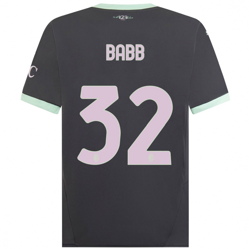 Niño Fútbol Camiseta Selena Delia Babb #32 Gris Equipación Tercera 2024/25