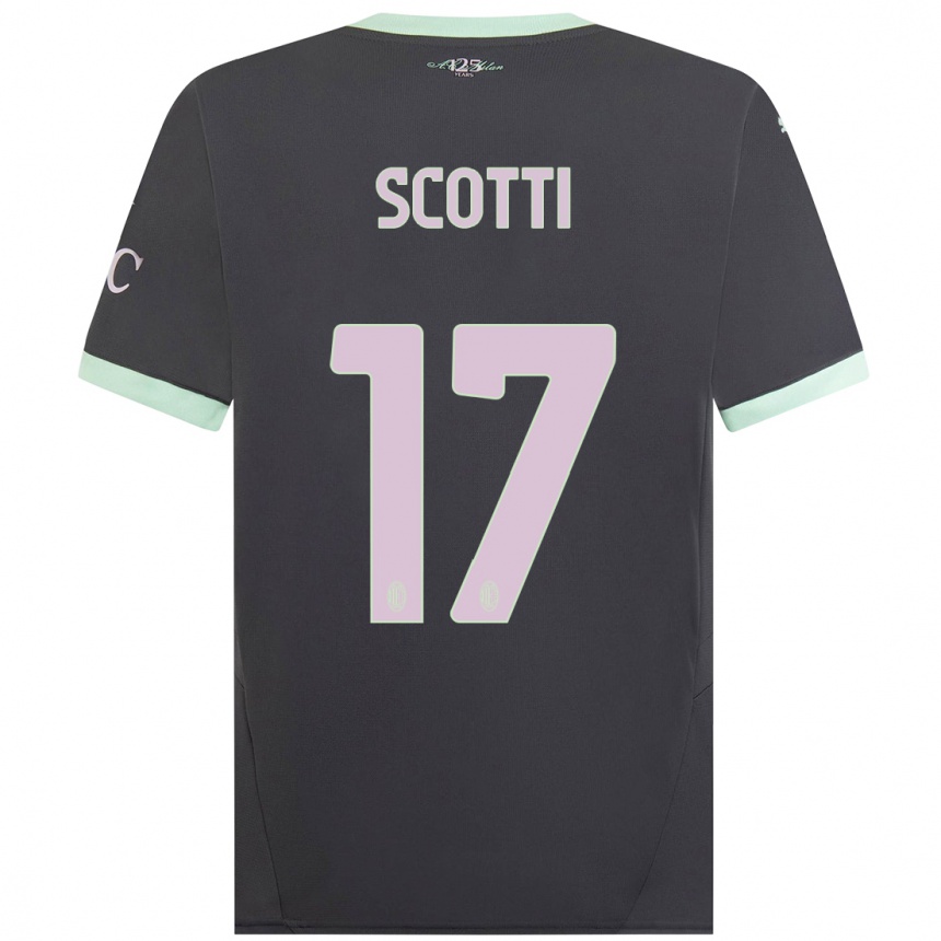 Niño Fútbol Camiseta Filippo Scotti #17 Gris Equipación Tercera 2024/25