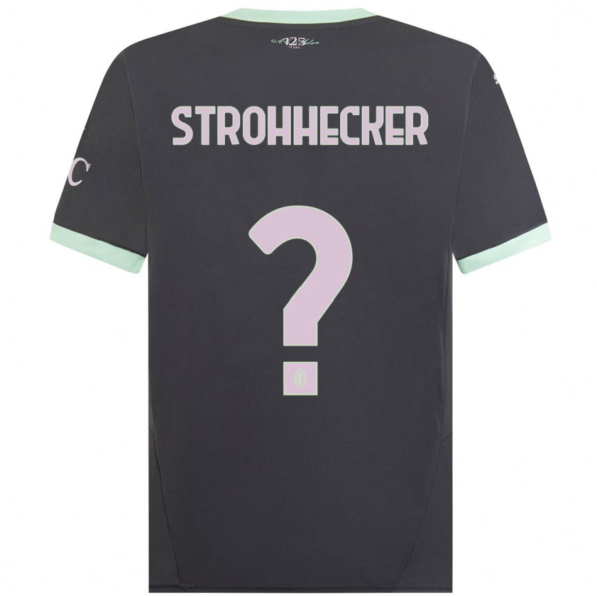 Niño Fútbol Camiseta Riccardo Strohhecker #0 Gris Equipación Tercera 2024/25