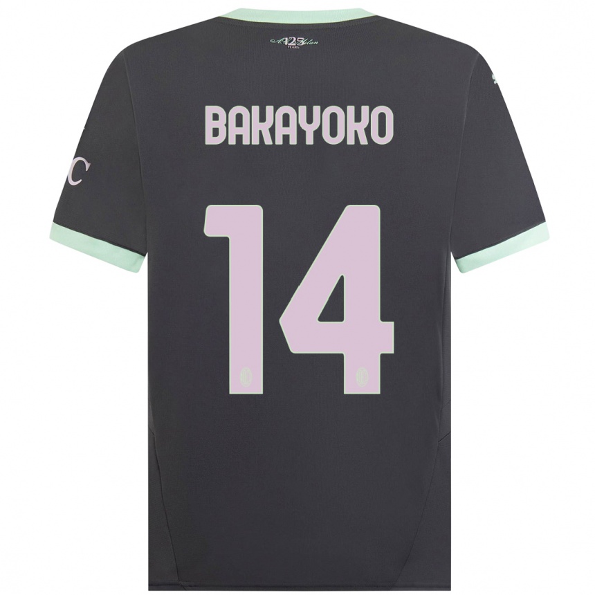 Niño Fútbol Camiseta Tiemoue Bakayoko #14 Gris Equipación Tercera 2024/25