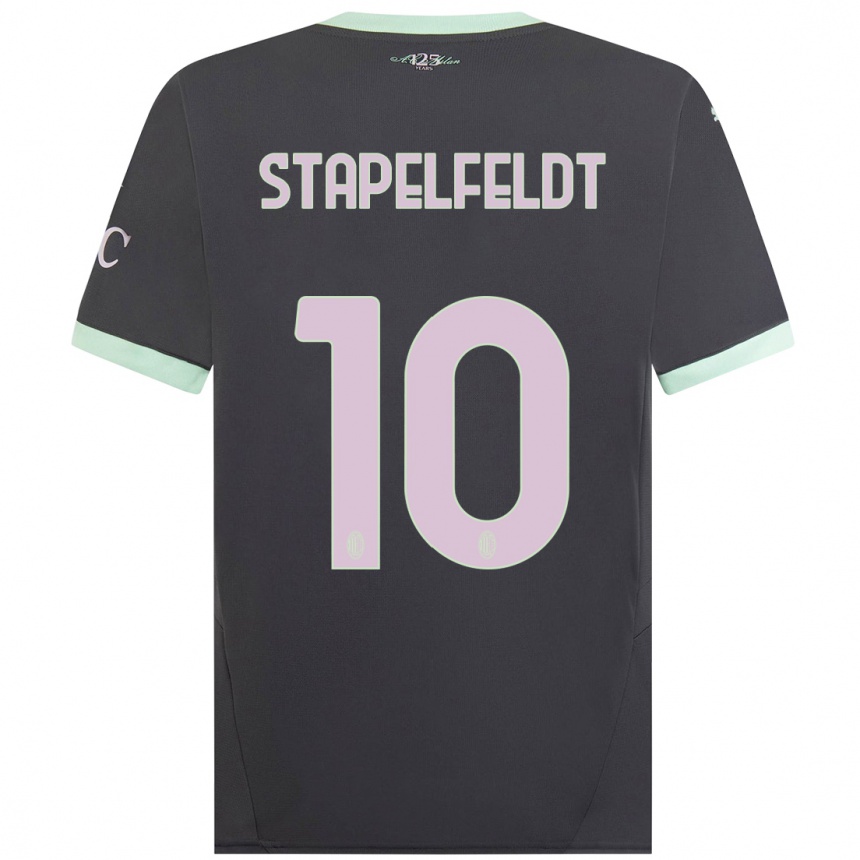 Niño Fútbol Camiseta Nina Stapelfeldt #10 Gris Equipación Tercera 2024/25