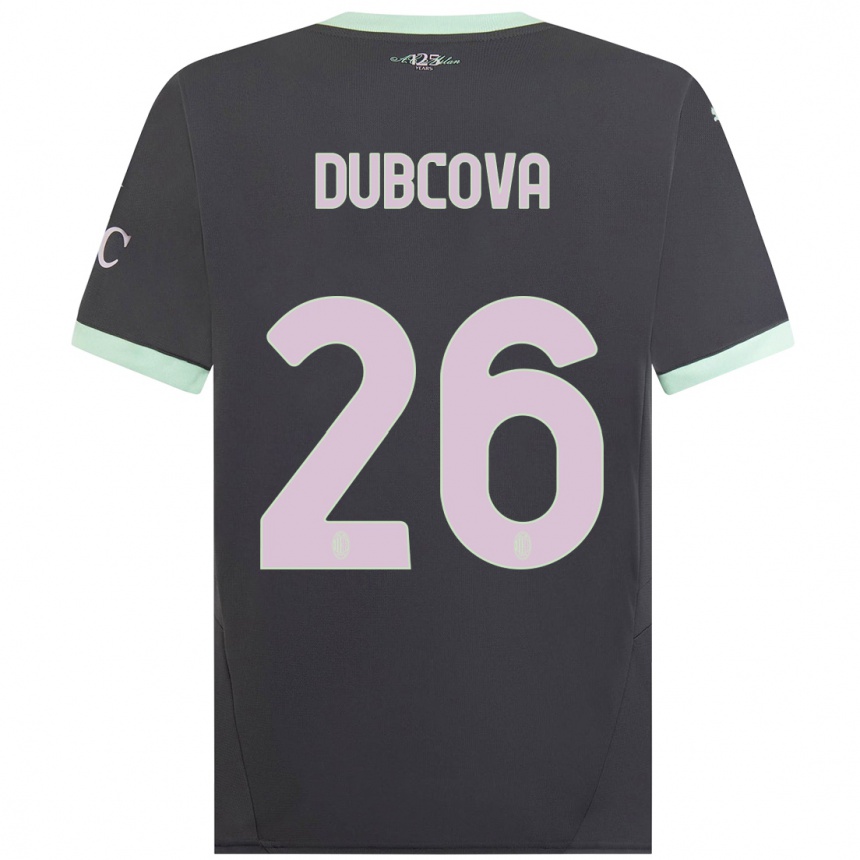 Niño Fútbol Camiseta Michaela Dubcova #26 Gris Equipación Tercera 2024/25