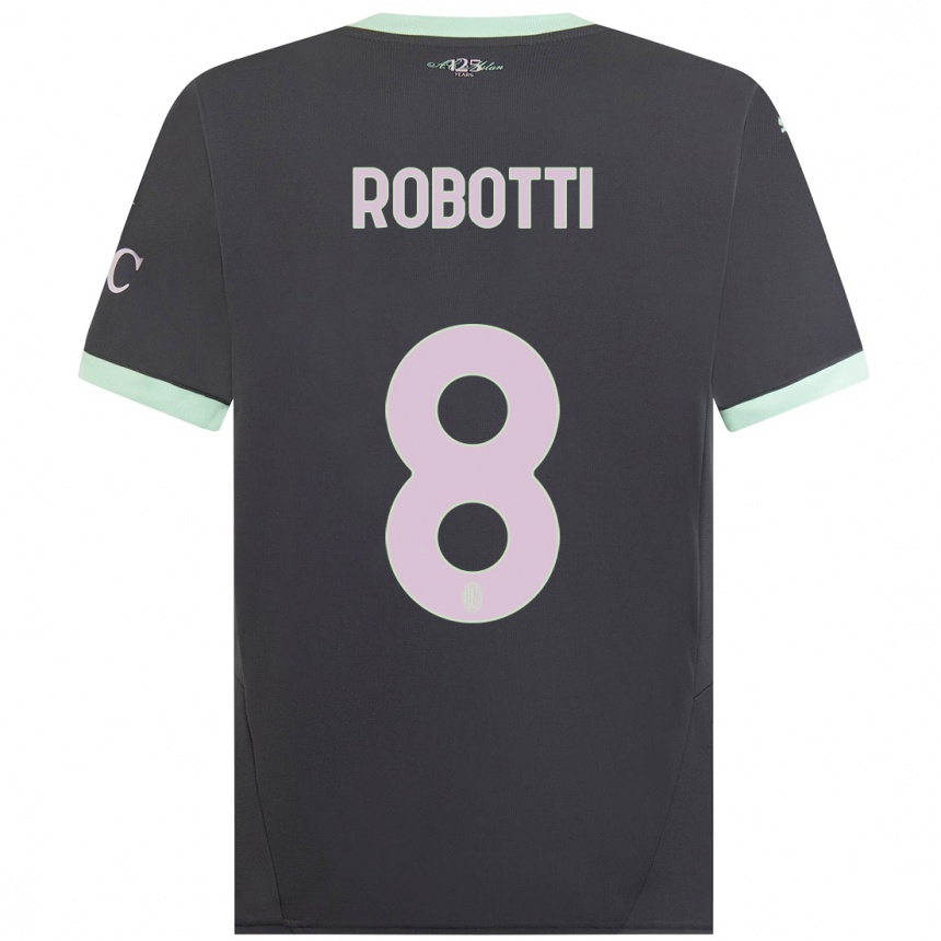 Niño Fútbol Camiseta Giovanni Robotti #8 Gris Equipación Tercera 2024/25