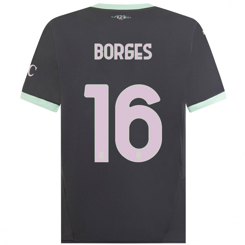 Niño Fútbol Camiseta Lenny Borges #16 Gris Equipación Tercera 2024/25