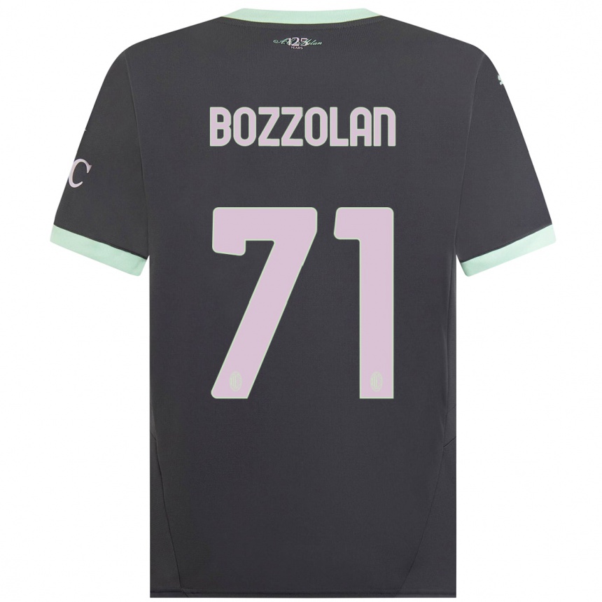 Niño Fútbol Camiseta Andrea Bozzolan #71 Gris Equipación Tercera 2024/25