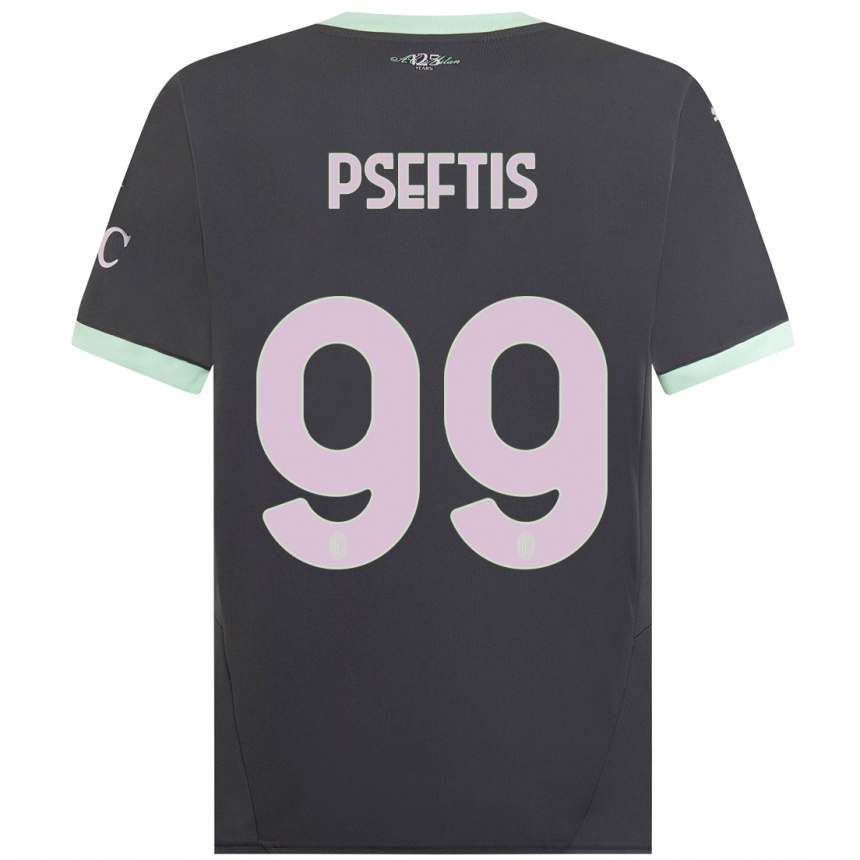 Niño Fútbol Camiseta Fotios Pseftis #99 Gris Equipación Tercera 2024/25