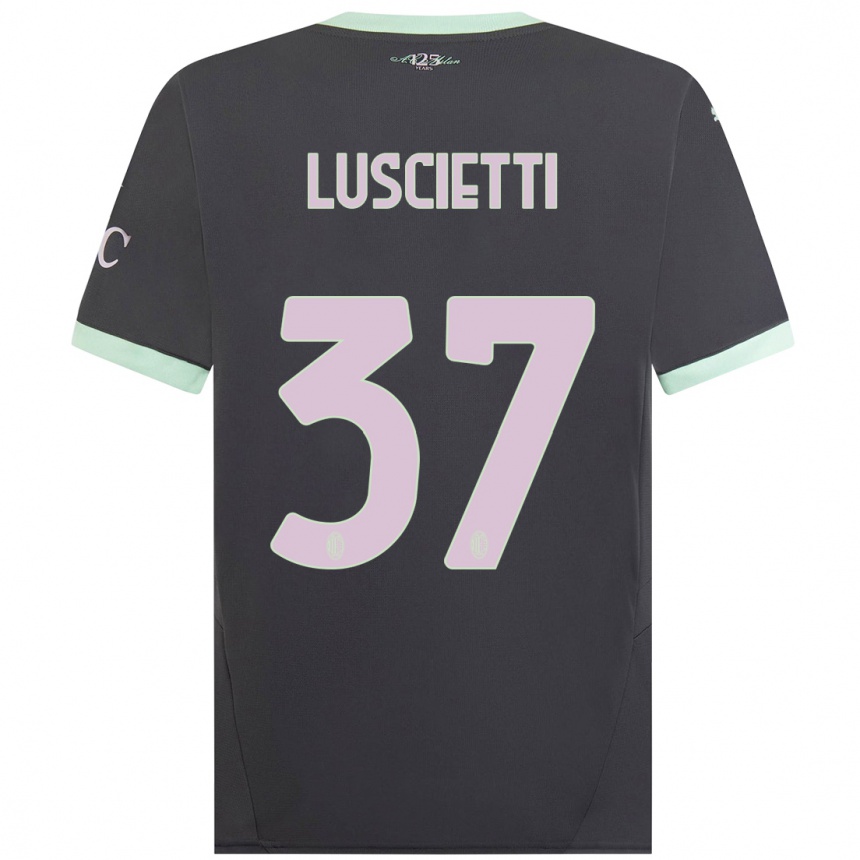 Niño Fútbol Camiseta Abebe Luscietti #37 Gris Equipación Tercera 2024/25