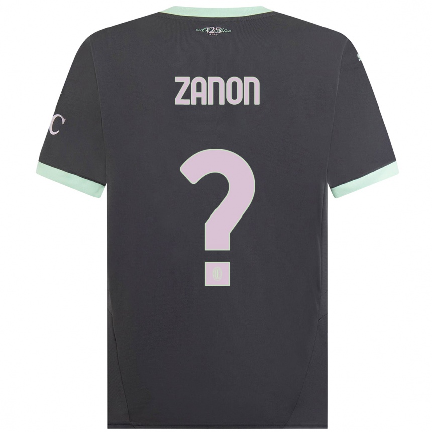 Niño Fútbol Camiseta Thomas Zanon #0 Gris Equipación Tercera 2024/25