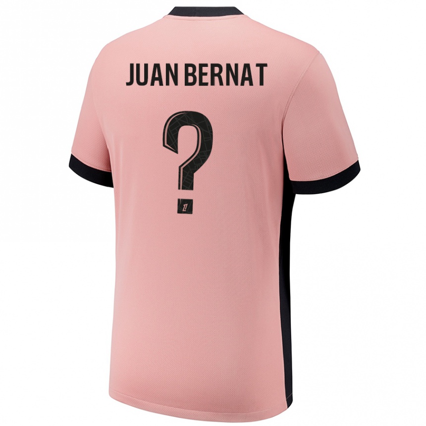 Niño Fútbol Camiseta Juan Bernat #0 Rosa Óxido Equipación Tercera 2024/25