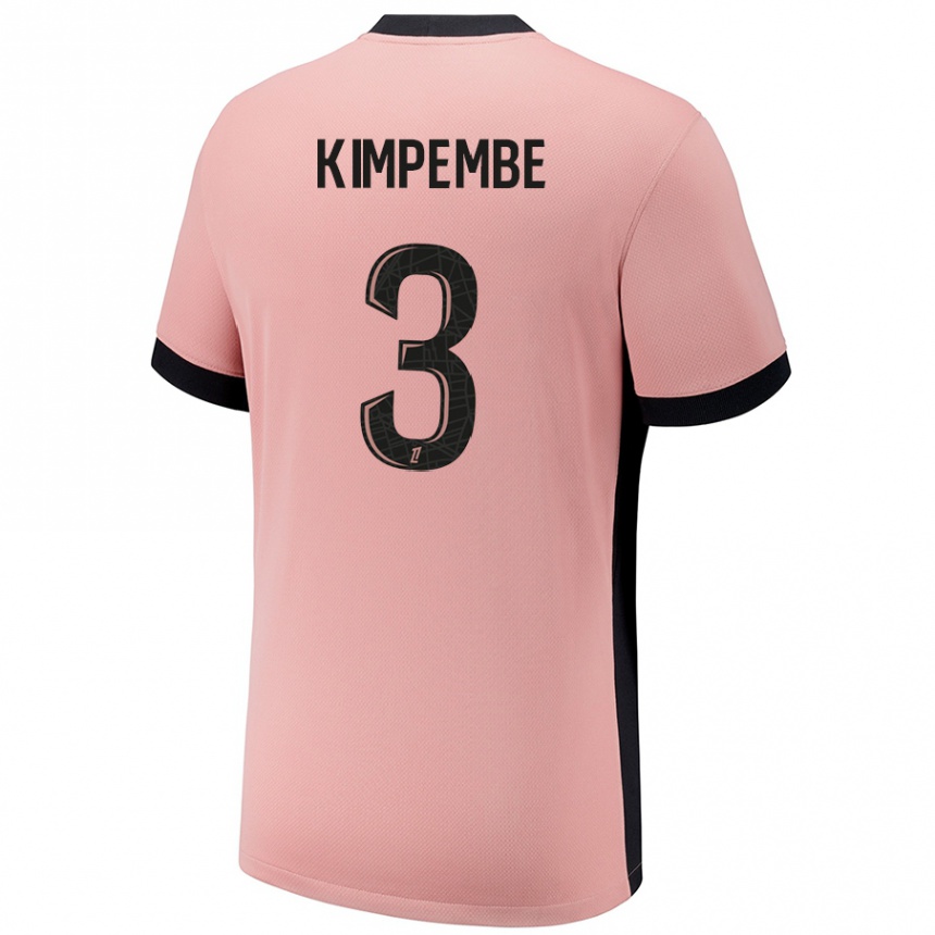 Niño Fútbol Camiseta Presnel Kimpembe #3 Rosa Óxido Equipación Tercera 2024/25