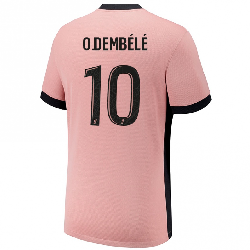 Niño Fútbol Camiseta Ousmane Dembele #10 Rosa Óxido Equipación Tercera 2024/25