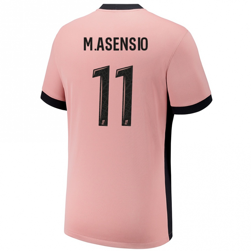 Niño Fútbol Camiseta Marco Asensio #11 Rosa Óxido Equipación Tercera 2024/25