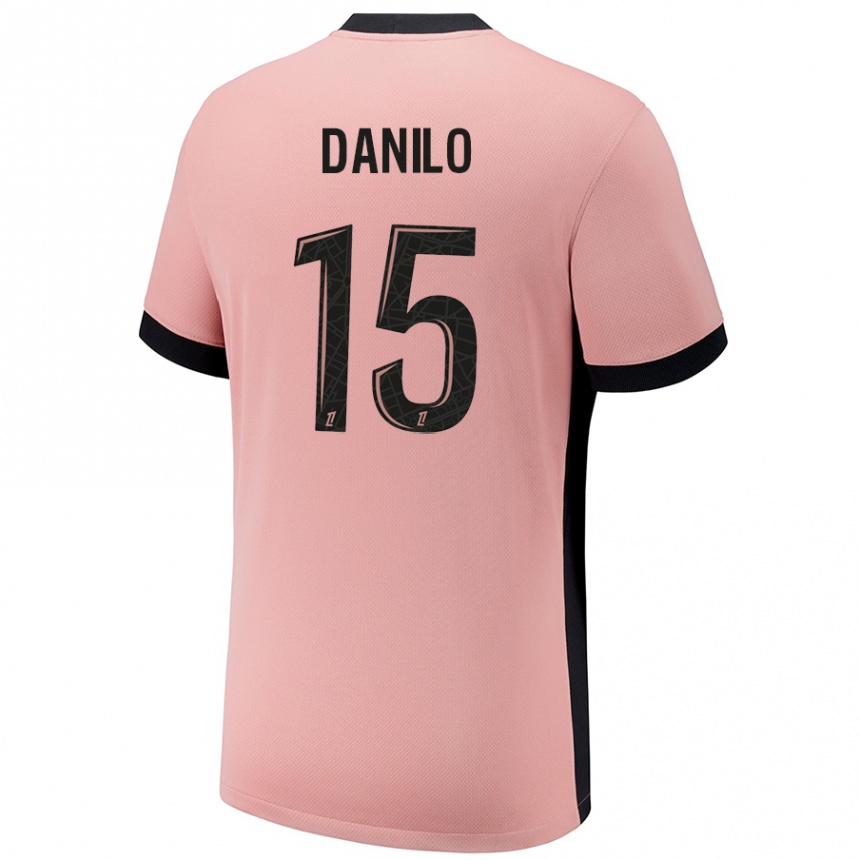 Niño Fútbol Camiseta Danilo Pereira #15 Rosa Óxido Equipación Tercera 2024/25