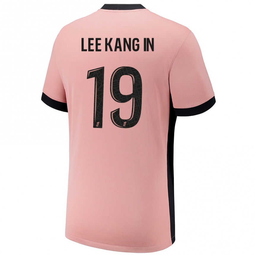 Niño Fútbol Camiseta Kang-In Lee #19 Rosa Óxido Equipación Tercera 2024/25