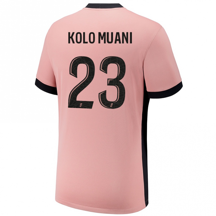 Niño Fútbol Camiseta Randal Kolo Muani #23 Rosa Óxido Equipación Tercera 2024/25