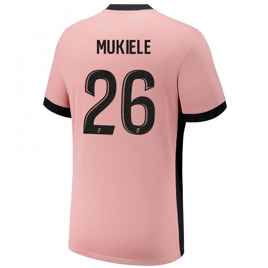 Niño Fútbol Camiseta Nordi Mukiele #26 Rosa Óxido Equipación Tercera 2024/25