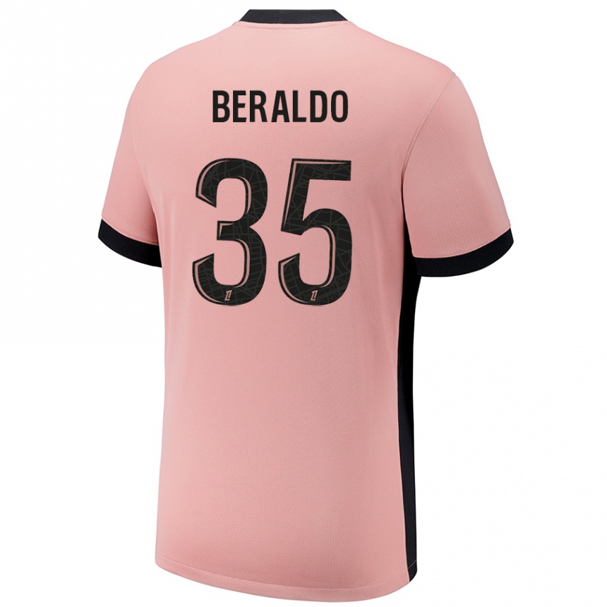 Niño Fútbol Camiseta Lucas Beraldo #35 Rosa Óxido Equipación Tercera 2024/25