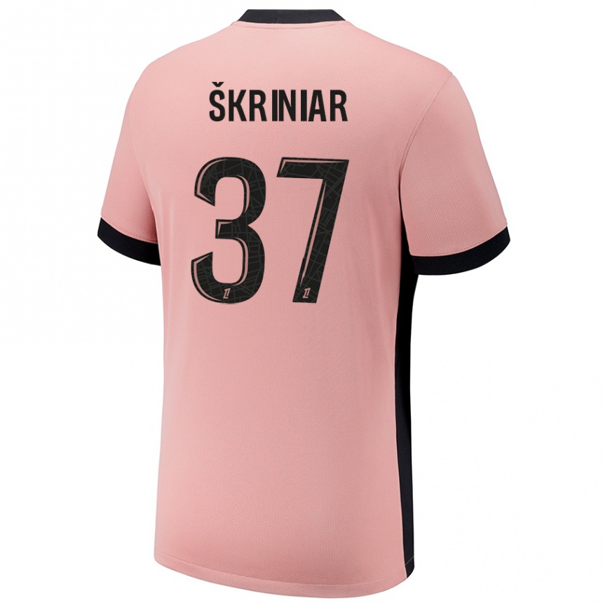 Niño Fútbol Camiseta Milan Skriniar #37 Rosa Óxido Equipación Tercera 2024/25