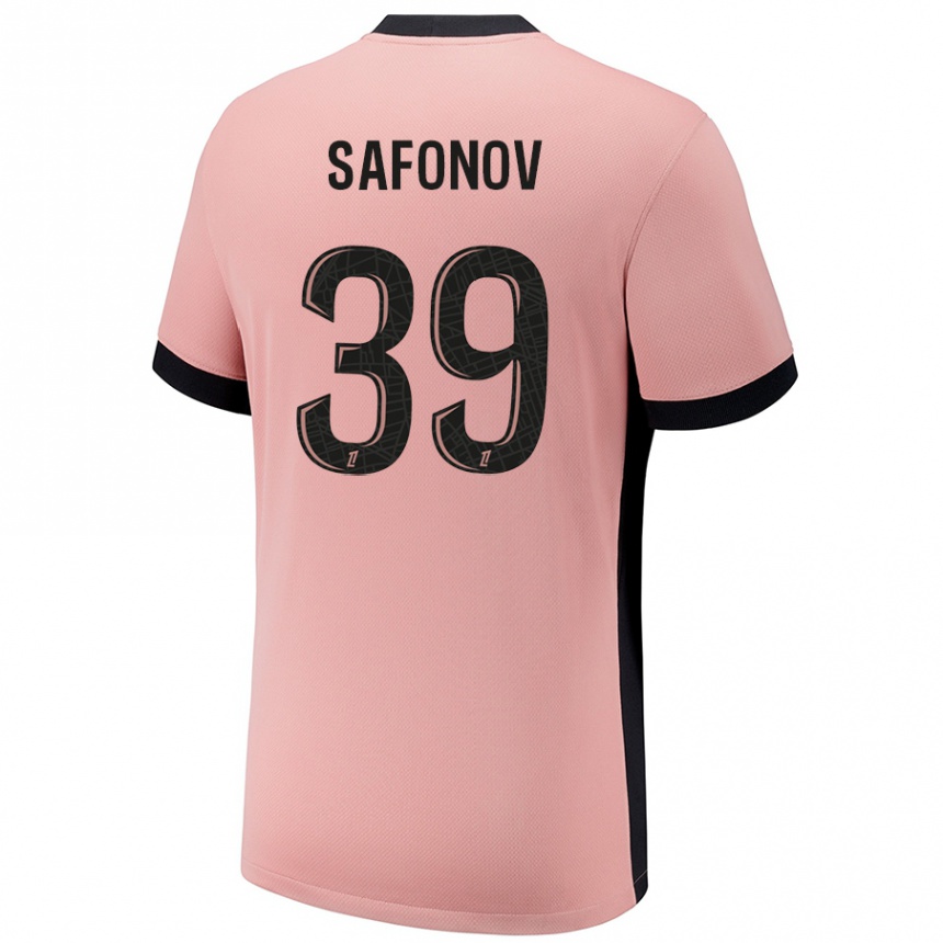 Niño Fútbol Camiseta Matvey Safonov #39 Rosa Óxido Equipación Tercera 2024/25