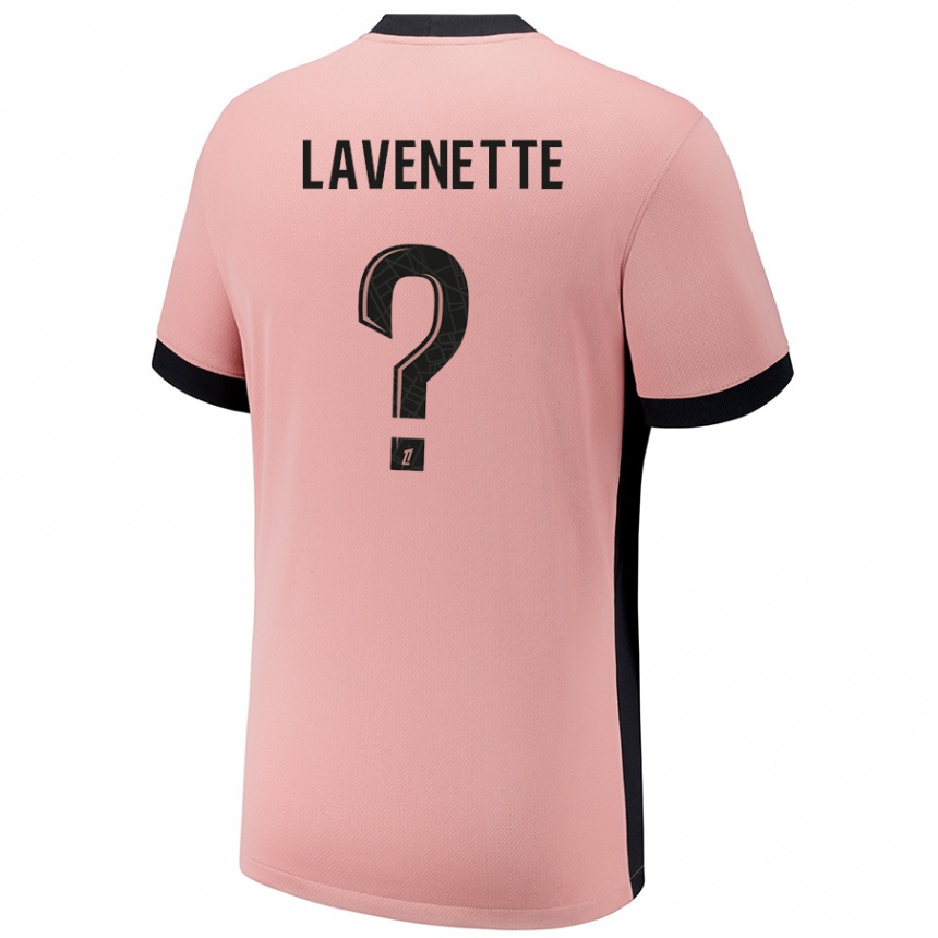 Niño Fútbol Camiseta Mathias Lavenette #0 Rosa Óxido Equipación Tercera 2024/25