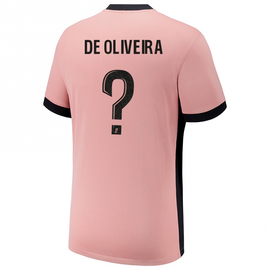 Niño Fútbol Camiseta Mathieu De Oliveira #0 Rosa Óxido Equipación Tercera 2024/25