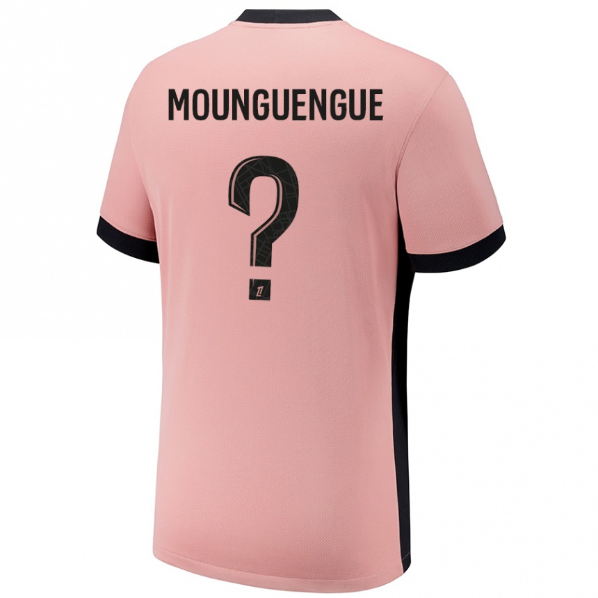 Niño Fútbol Camiseta Pierre Mounguengue #0 Rosa Óxido Equipación Tercera 2024/25